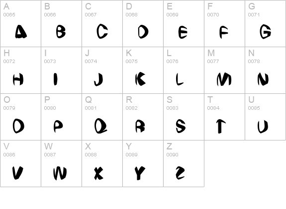 Weirdo Regular uppercase A-Z preview