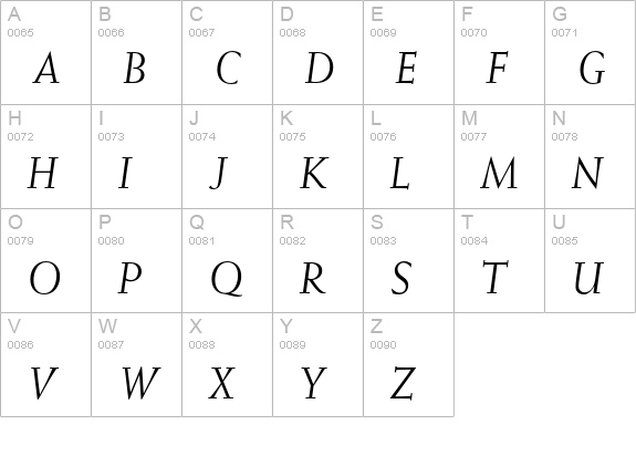 Weiss Std Italic uppercase A-Z preview