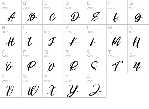 Wellove uppercase A-Z preview
