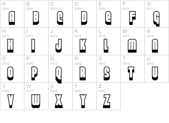 Weltron 2001 uppercase A-Z preview