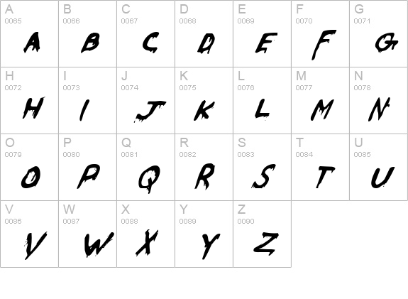 Were-Beast Italic uppercase A-Z preview