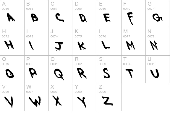 Were-Beast Leftalic uppercase A-Z preview