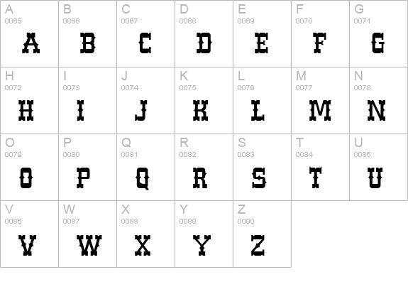 Western Normal uppercase A-Z preview