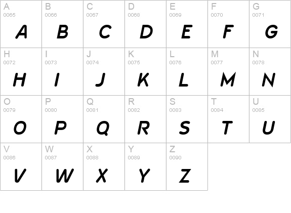 Wevli Bold Italic uppercase A-Z preview