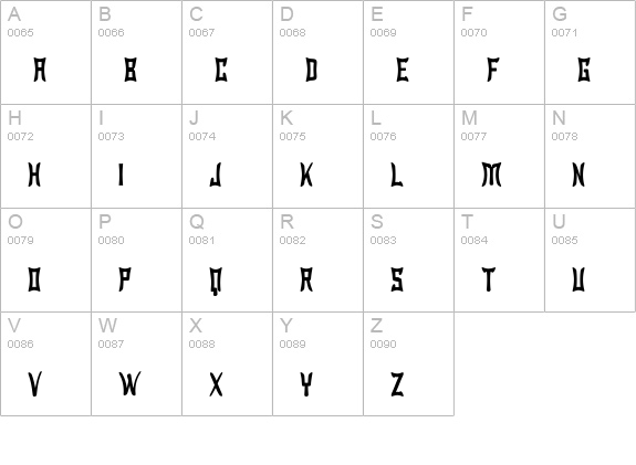 Wewak Narrow uppercase A-Z preview