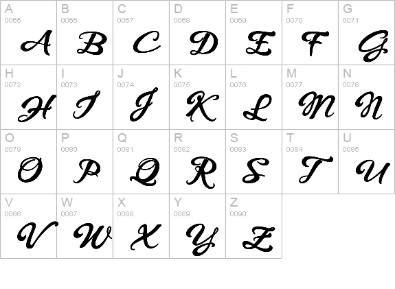 WHISPERS CALLIGRAPHY_DEMO_essential_BOLD uppercase A-Z preview
