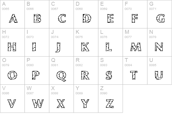 White Birch uppercase A-Z preview