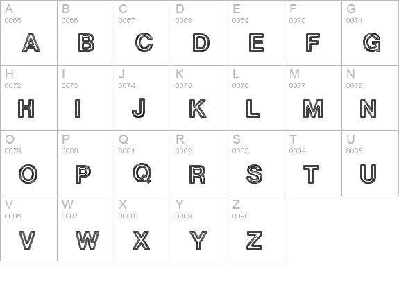 White Outlines uppercase A-Z preview