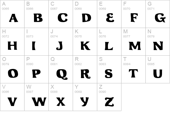 Whiterock uppercase A-Z preview