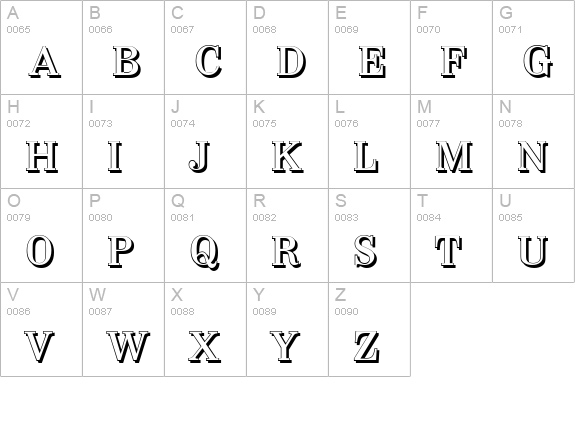 WichitaShadow-Medium-Regular uppercase A-Z preview