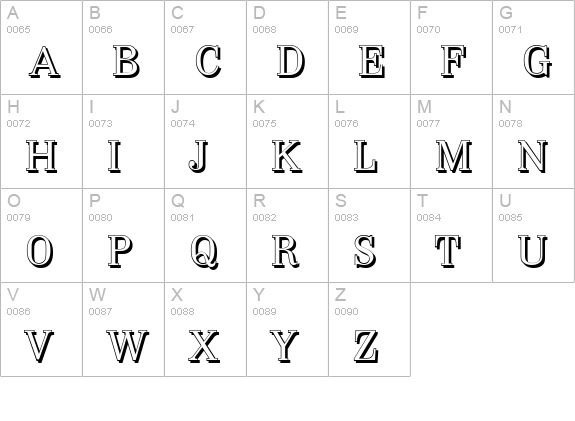 WichitaShadow-Regular uppercase A-Z preview