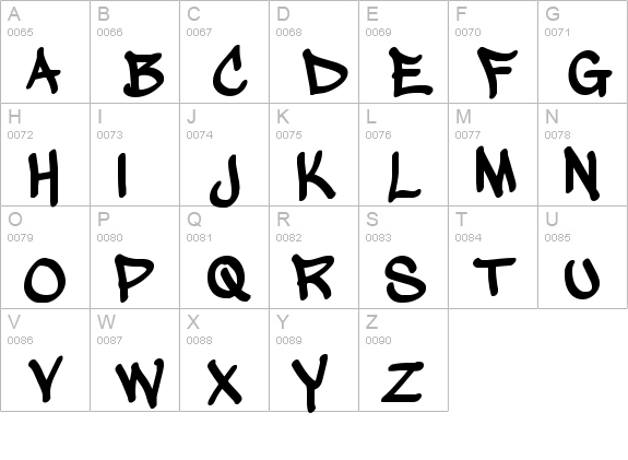 wickhop handwriting uppercase A-Z preview