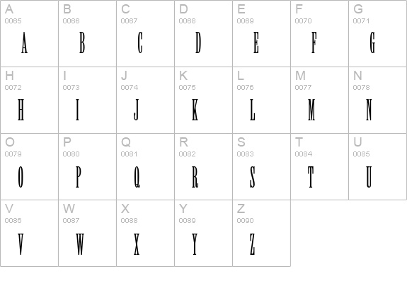 Willow Std Light uppercase A-Z preview