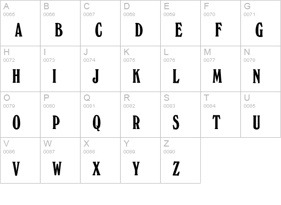 Windsor Elongated uppercase A-Z preview