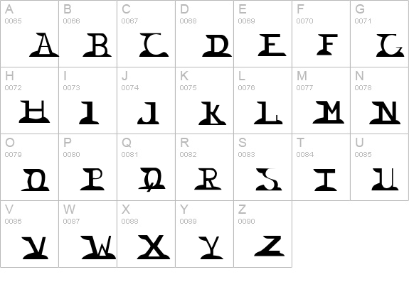 Wingnut uppercase A-Z preview