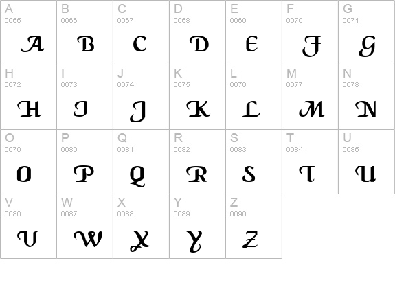 Wings uppercase A-Z preview