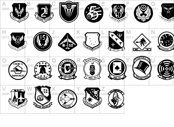 Wings of America uppercase A-Z preview