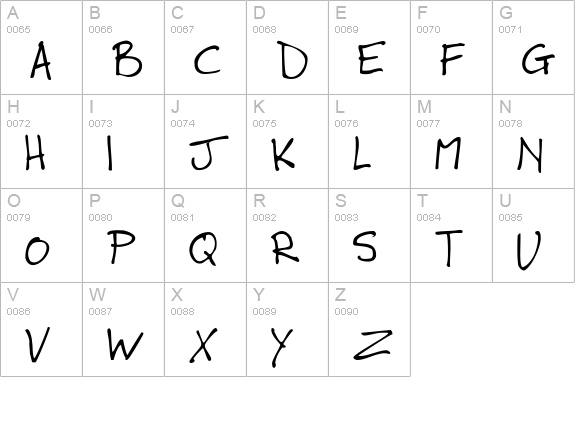 Winkie uppercase A-Z preview