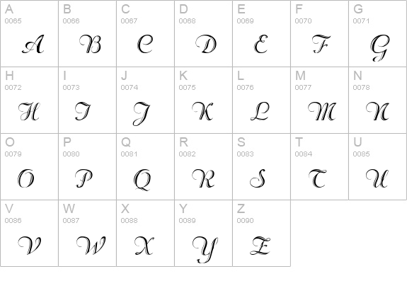 WinstonScript uppercase A-Z preview
