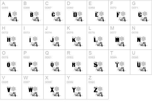 Winter Fun uppercase A-Z preview