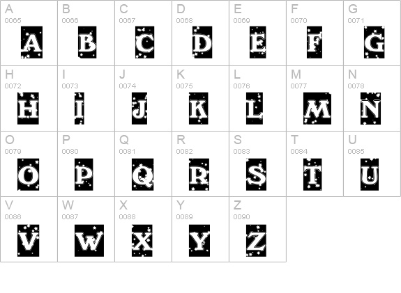 WinterNight DB uppercase A-Z preview
