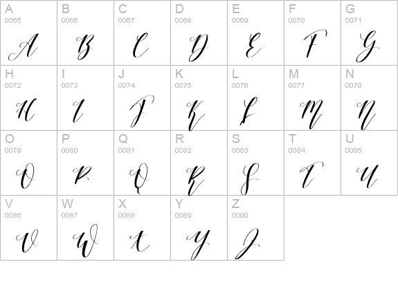 Winterstar uppercase A-Z preview