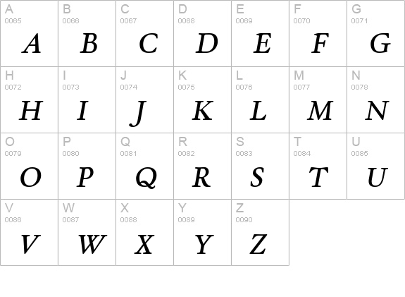 Winthorpe Sb Italic uppercase A-Z preview