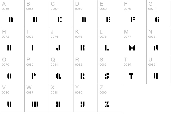 WLM Stencils Regular uppercase A-Z preview