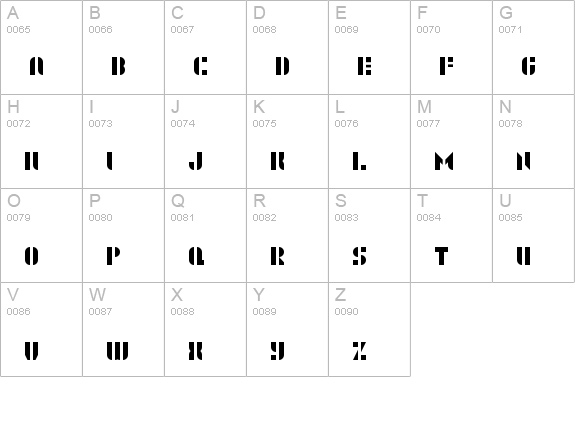 WLM Stencils Swashy Regular uppercase A-Z preview