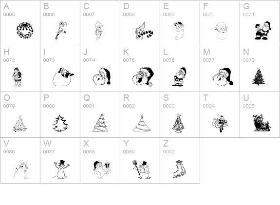 wmchristmas1 uppercase A-Z preview