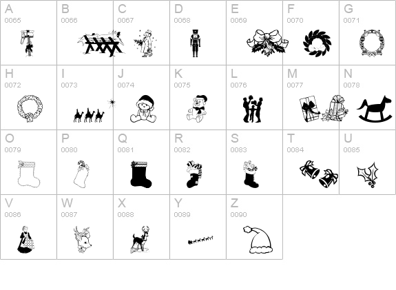 wmchristmas2 uppercase A-Z preview