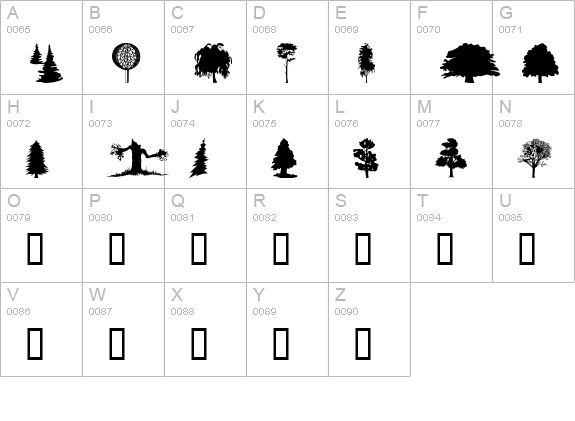 wmtrees1 uppercase A-Z preview