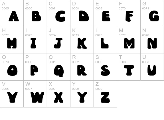 Wobbles uppercase A-Z preview