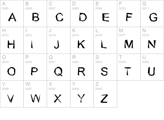wobbly - normal uppercase A-Z preview
