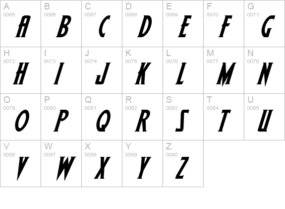 Wolf's Bane Bold Italic uppercase A-Z preview