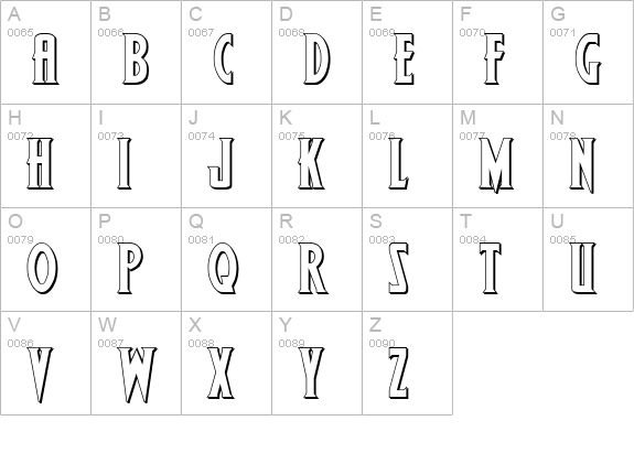 Wolf's Bane Bold Shadow uppercase A-Z preview