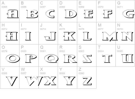 Wolf's Bane Expanded Outline uppercase A-Z preview