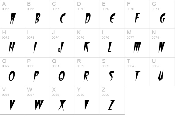WolfgangCaps Bold Italic uppercase A-Z preview