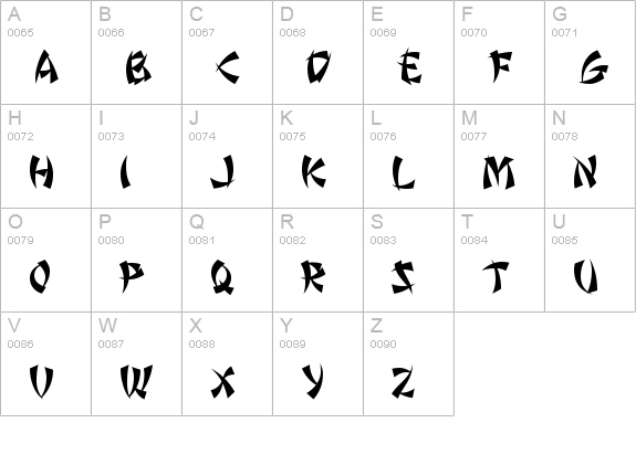 Wonton by Da Font Mafia uppercase A-Z preview