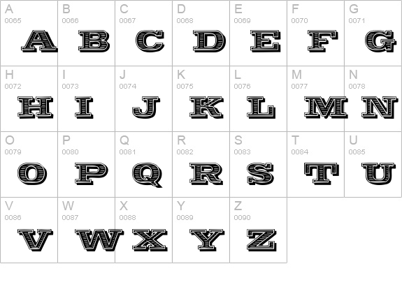 Woodcut uppercase A-Z preview
