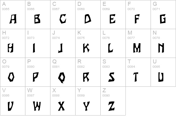 WoodcutCondensed Normal uppercase A-Z preview