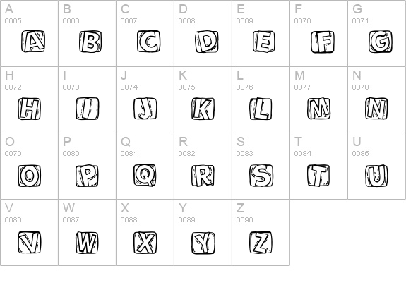 WoodcuttedCaps uppercase A-Z preview