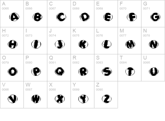 WoodcuttedCapsBlackFS uppercase A-Z preview
