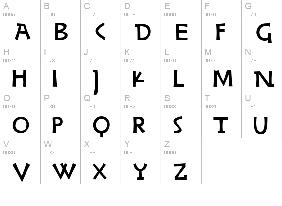 Woodring Bold uppercase A-Z preview