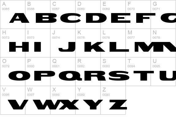 Woodtype-HTF-GothicExtended uppercase A-Z preview