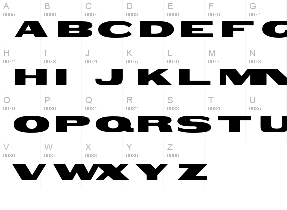 WoodtypeGothicExtended uppercase A-Z preview