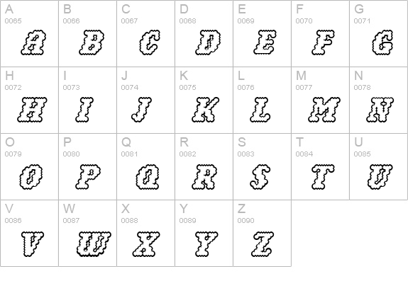 WoollyOutline uppercase A-Z preview
