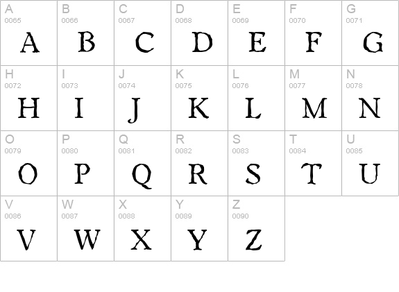WorcesterAntique-Regular uppercase A-Z preview