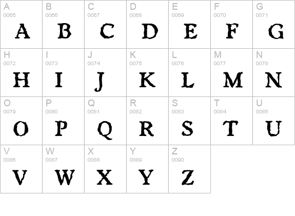 WorcesterRandom-Bold uppercase A-Z preview