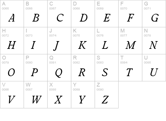 WorcesterRouT Italic uppercase A-Z preview